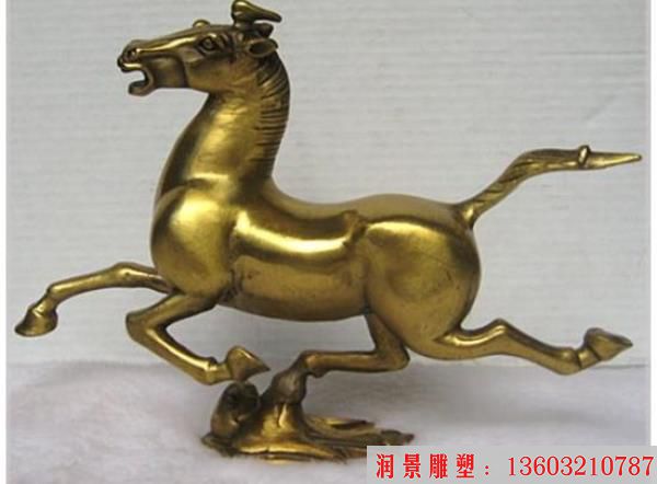 各种姿态铜马雕塑，奔跑马雕塑，铸铜马，纯黄铜马 (2)