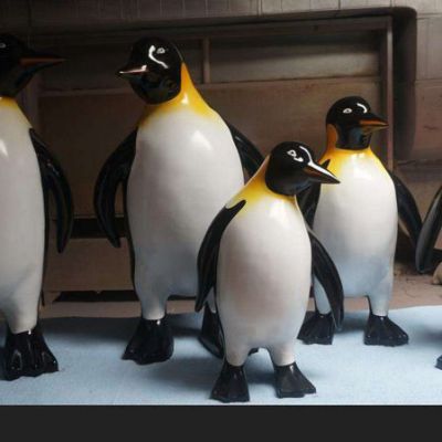 玻璃钢企鹅雕塑 卡通企鹅雕塑 企鹅雕塑图片